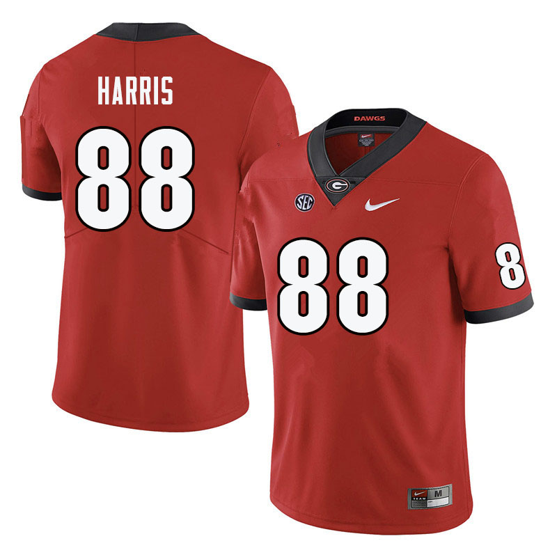 Men #88 Jackson Harris Georgia Bulldogs College Football Jerseys-Red - Click Image to Close